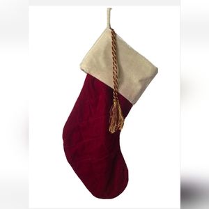 Set of 4 Vintage Velvet Velour Christmas Stockings in Red, Gold, & White 20"